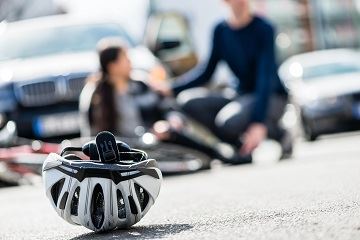 woman in a bike accident